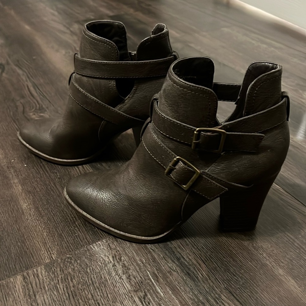 Brown Heeled Booties